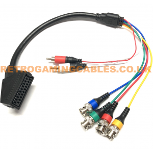 Female RGBS SCART to 4 x BNC adapter cable for Sony PVM/ BVM monitors